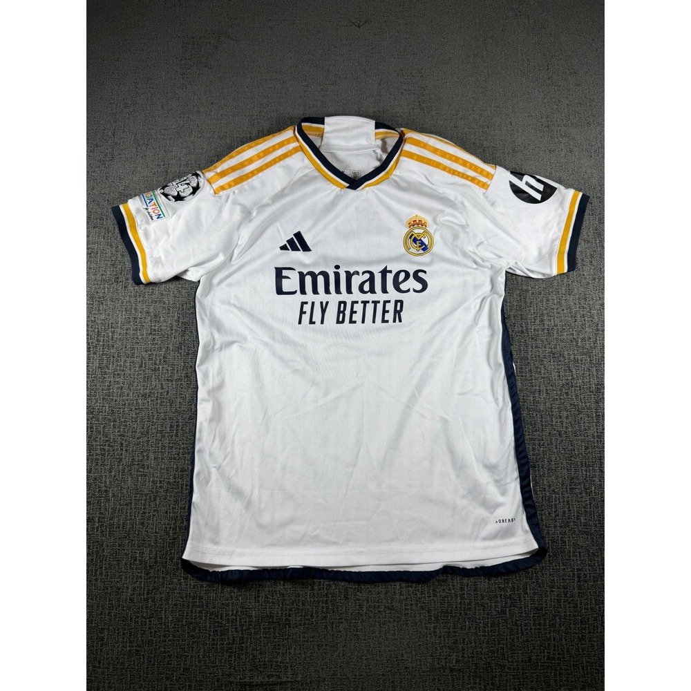 Adidas Real Madrid 2023-24 Bellingham 5 Home Jersey White Slim Fit Medium